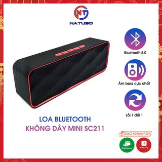 Loa bluetooth không dây mini SC211 vỏ nhôm, nghe nhạc cực hay, hỗ trợ usb thẻ nhớ - Natuso