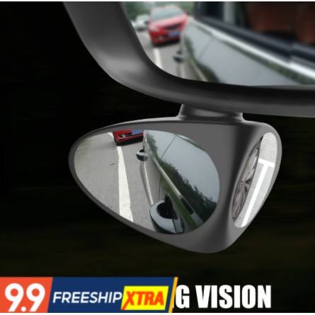 Gương cầu lồi 2 mặt xóa điểm mù quan sát góc rộng trước sau xoay 360 độ dán treo bên dưới kính chiếu hậu xe hơi ô tô