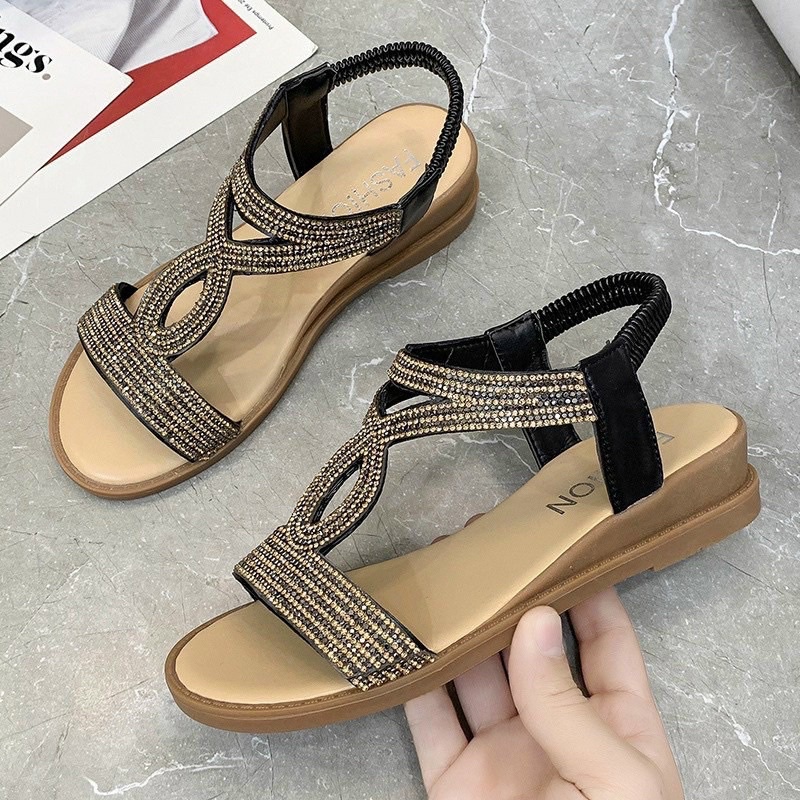 GIÀY SANDAL XUỒNG QUAI DÂY ĐÁ ĐẸP XUẤT SẮC