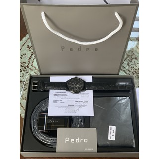 COMBO CAO CẤP:PEDRO CHÍNH HÃNG:Ví da bò,Thắt Lưng da bò,Đồng Hồ cao cấp Pedro.Quà tặng đầy ý nghĩa cho năm mới.