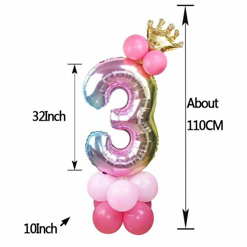 Bong Bóng Tráng Nhôm Hình Chữ Số Từ 0-9 Trang Trí Sinh Nhật