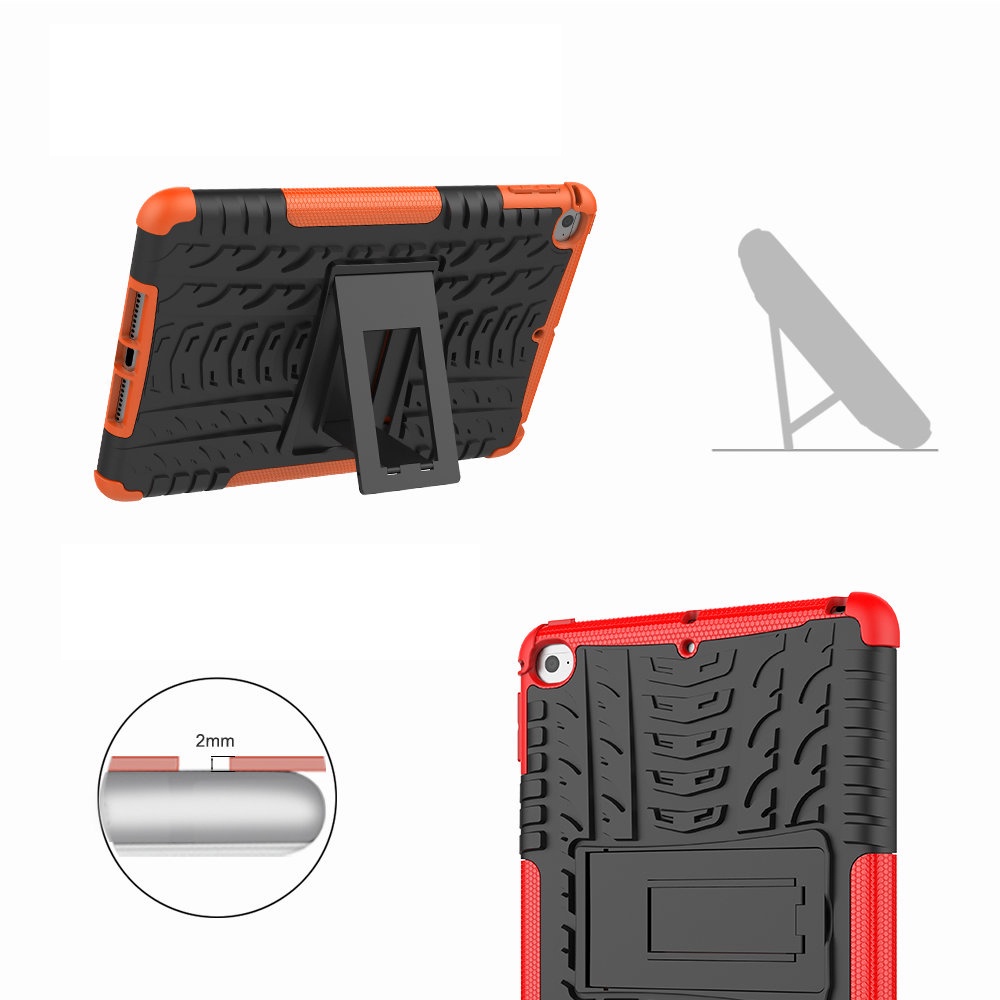 Ốp máy tính bảng Silicon + PC chống sốc 2 trong 1 cho iPad 9.7 2017 2018 Air 2 6 mini 1 2 3 4 5