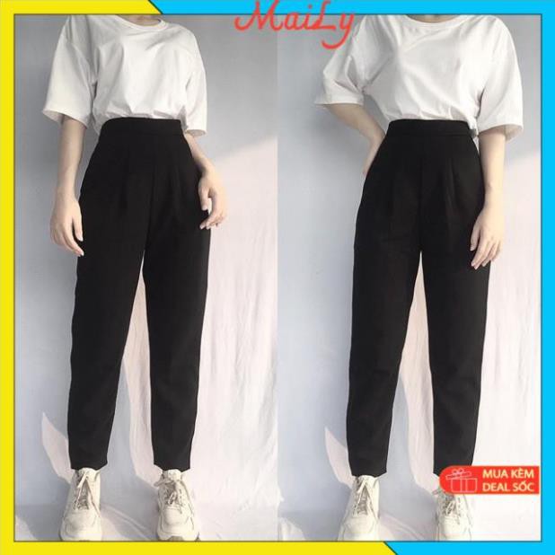 Quần tây lưng thun [HÀNG THIẾT KẾ] Quần tây nữ lưng thun khóa sườn chất vải tuyết mưa cực đẹp | BigBuy360 - bigbuy360.vn