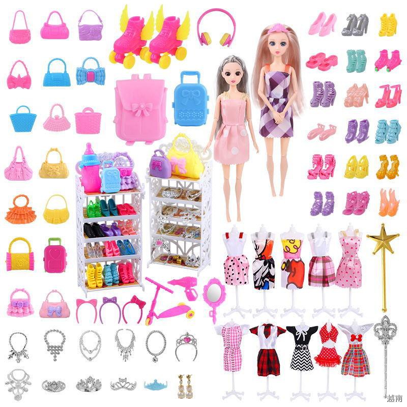 ↂ◑bộ búp bê Barbie nữ công chúa đồ chơi trẻ em quần áo váy quà tặng sinh nhật bjd