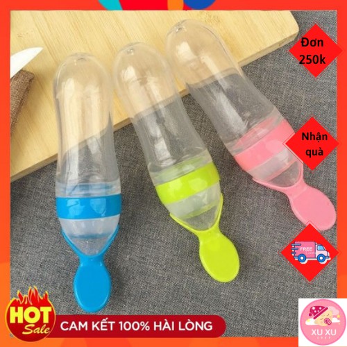 Bình Thìa Ăn Dặm Silicon Hỗ Trợ Bé Ăn Dặm An Toàn, Hiệu Quả, Sạch Sẽ.