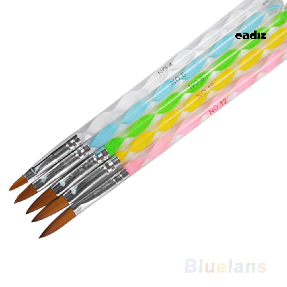 [Hàng mới về] Bộ 5 Cọ Vẽ Trang Trí Móng Tay UV 3D Thiết Kế Acrylic