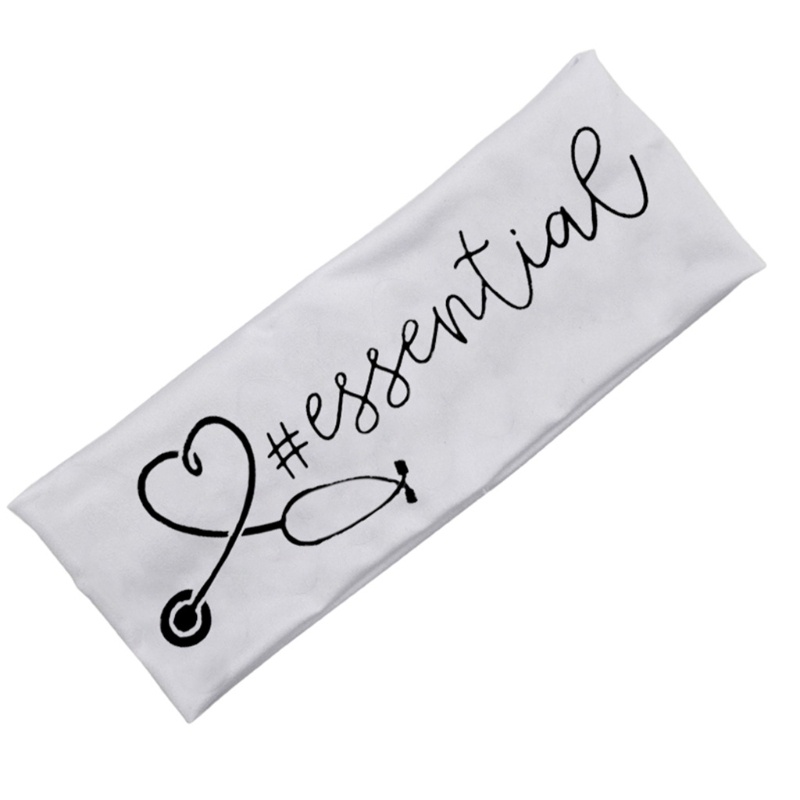 Băng Đô Cài Tóc Co Giãn Chống Trượt In Chữ Thiết Yếu Cho Unisex