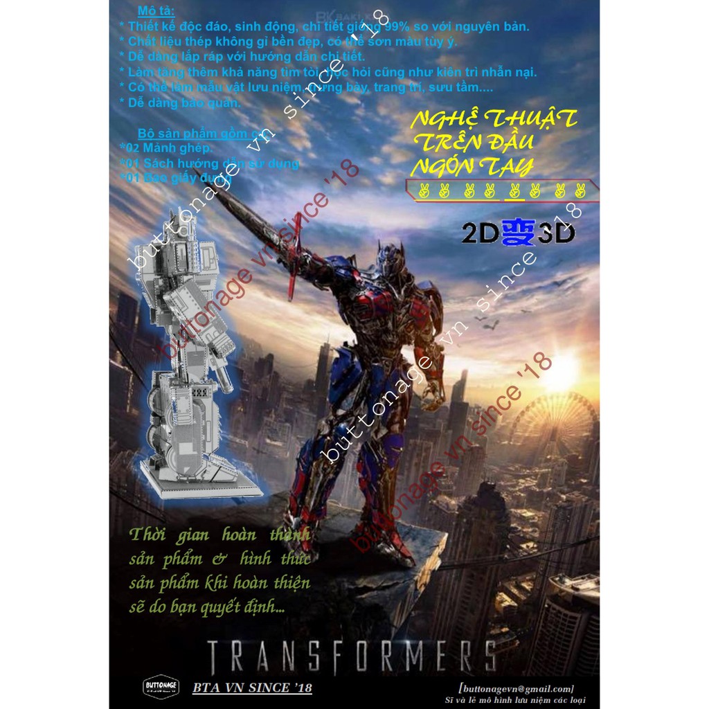 Mô Hình Lắp Ráp 3d Người Máy Optimus Prime