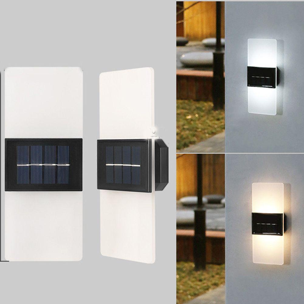 GOGOUP Set 2 Đèn Gắn Tường Trang Trí Sân Vườn Sử Dụng Năng Lượng Mặt Trời