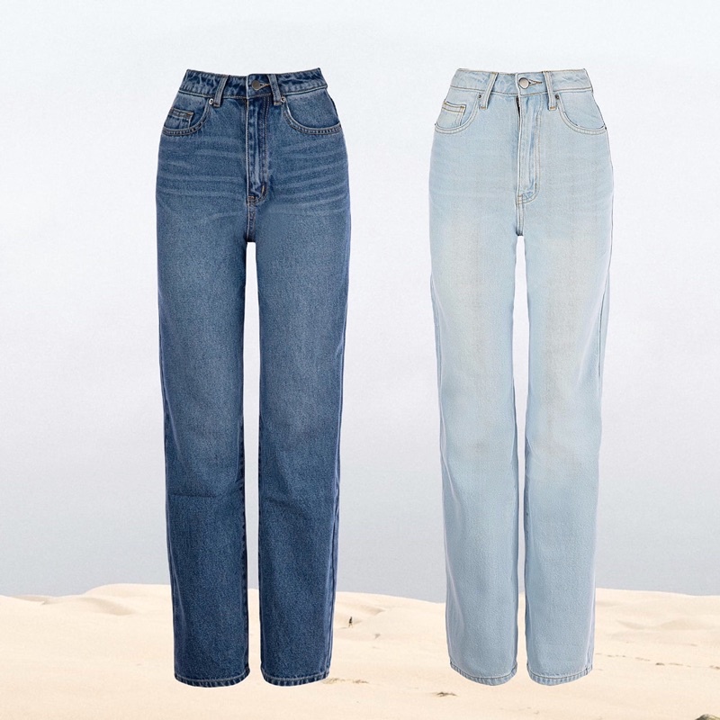 Quần jeans ống đứng lưng cao