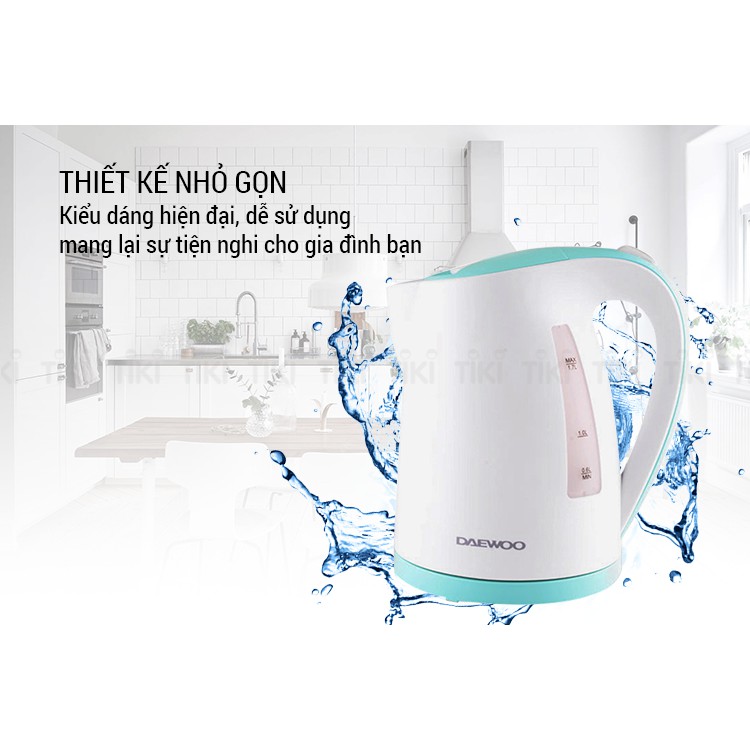 Bình Đun Siêu Tốc 2 Lớp Daewoo DEK-D6500  - Thân nhựa PP ruột inox 304 - Hàng mới