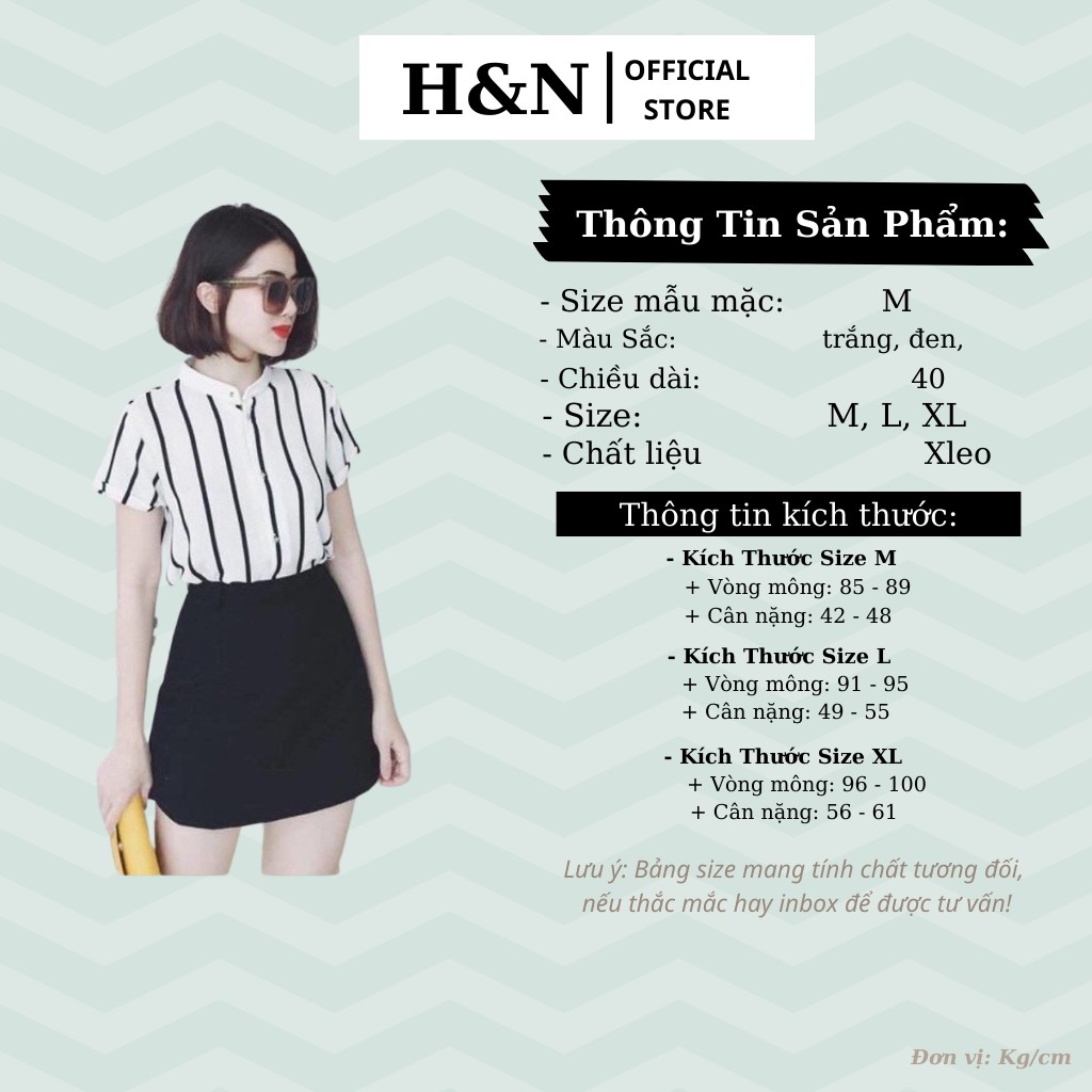 Chân váy ngắn chữ A công sở lưng cao thiết kế phong cách trẻ trung H&N Clothing CV1 | BigBuy360 - bigbuy360.vn
