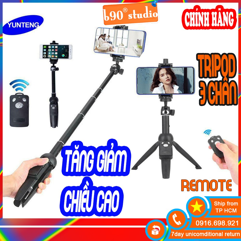 🔥SALE SOCK🔥 Gậy YT-9928 Tripod 3 Chân REMOTE Bluetooth Yunteng Đa Năng