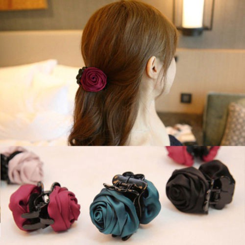 Kẹp tóc càng cua hình hoa hồng thanh lịch thời trang cho nữ