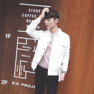Áo khoác bò trắng nam mv 082