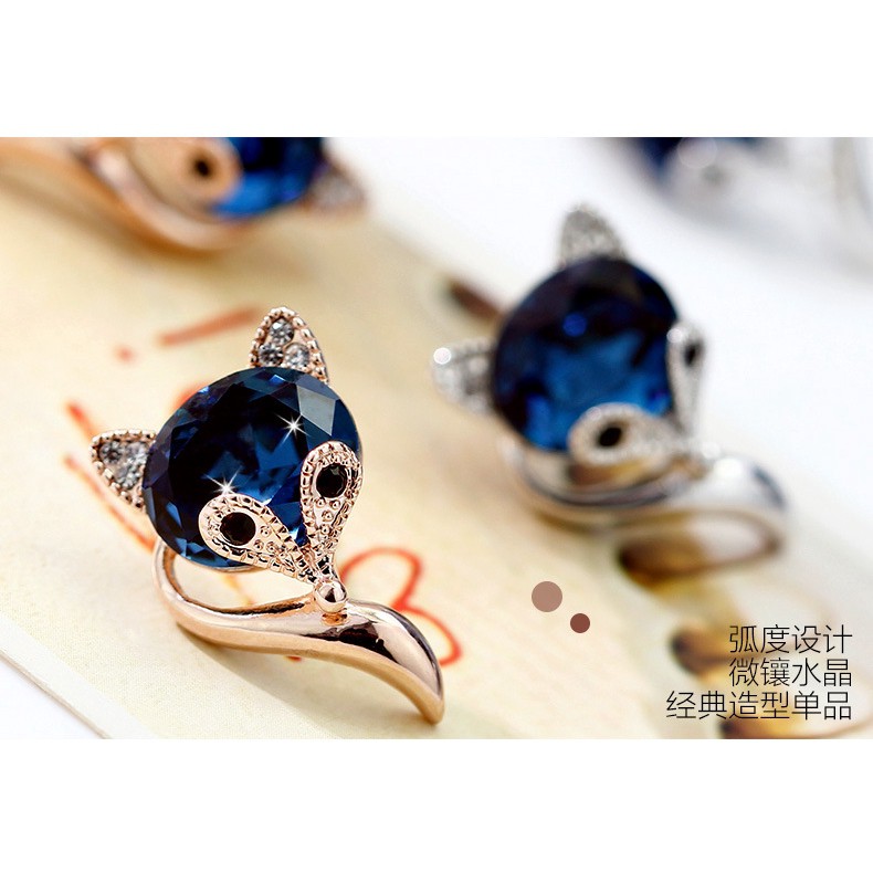 Khuyên Tai Hình Cáo Đính Đá Phong Cách Hàn Quốc Dành Cho Nữ