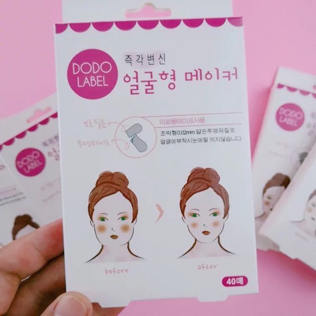 Hộp 40 miếng dán thon gọn mặt  v line Dodo label