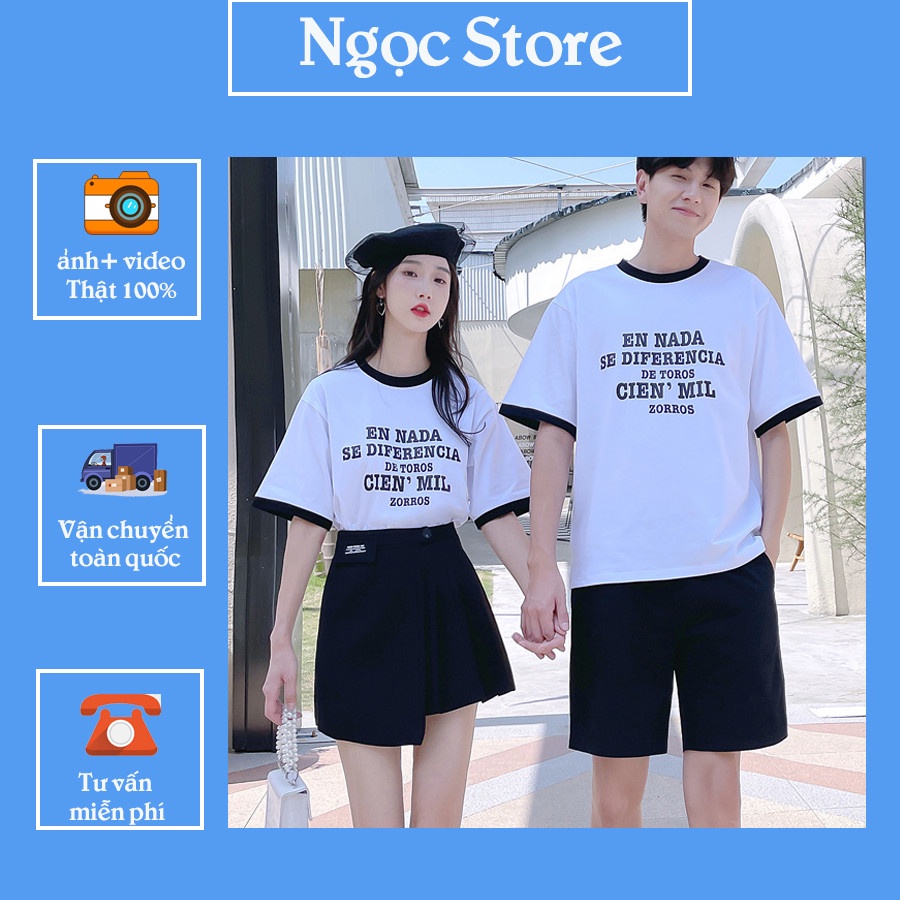 Áo Thun đôi Mã AD030 tay lỡ form rộng, chất thun cotton