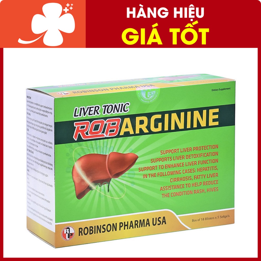 Bổ gan RobArginine - Hỗ trợ bảo vệ gan, tăng cường chức năng gan (30 viên)