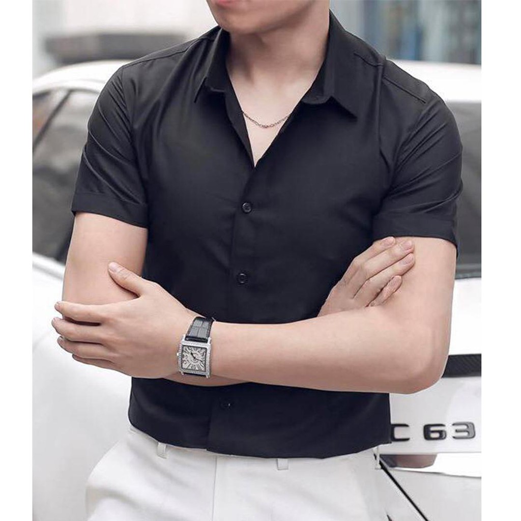 Sơ Mi Cotton Cộc Tay💕1𝖍𝖆𝖓𝖉💕 Áo Sơ Mi Nam Chất Lụa Phù Hợp Văn Phòng Đi Chơi - Mặc Là Đẹp - Mã CTCT