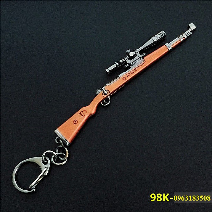 [12CM] XẢ HÀNG MÓC KHÓA PUBG K 98 ca mập màu đỏ mận