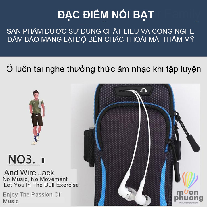 Túi đeo tay chạy bộ đựng điện thoại thể thao hoa văn chấm bi - MUÔN PHƯƠNG SHOP