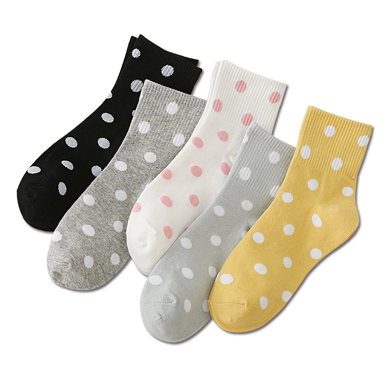Vớ Cotton Chấm Bi Thoáng Khí WAFNHA D751 Cho Nữ