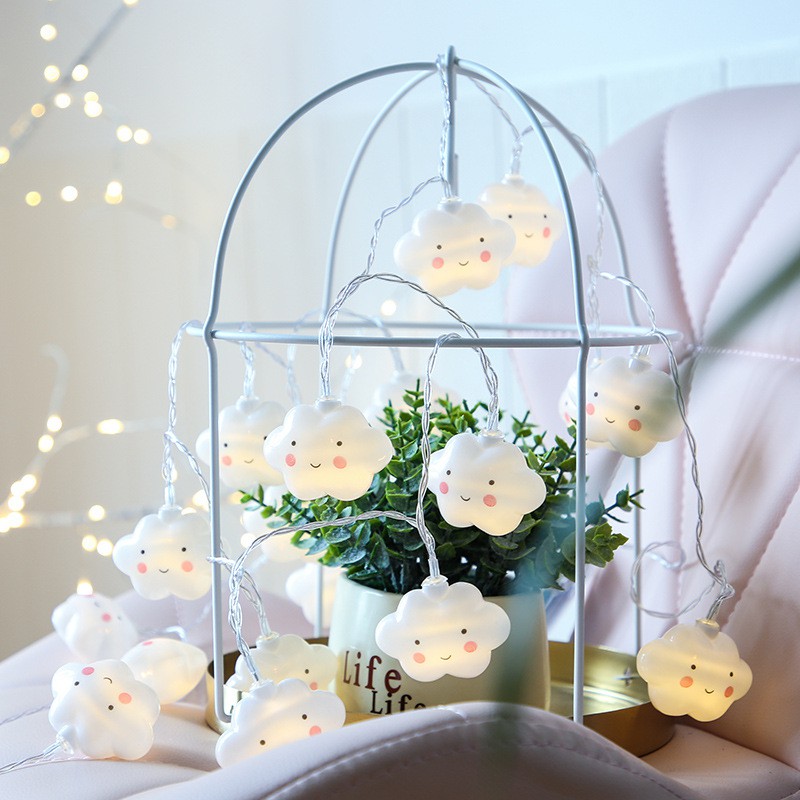 Dây đèn trang trí hình đám Mây 😍 Decor phòng ngủ 😍 Phát sáng vô cùng đáng yêu