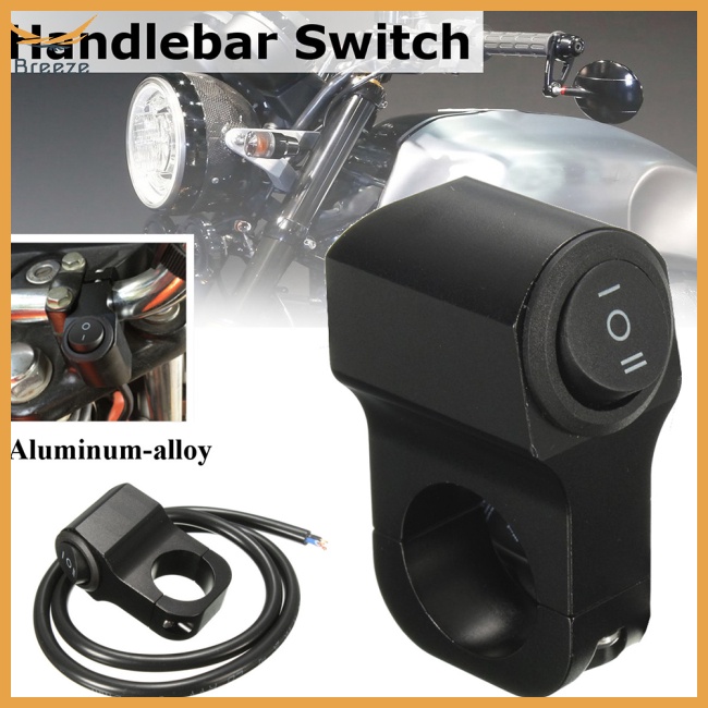 breeze Motorcycle Headlight Switch Handlebar Light Spotlight 3-setting Button Switch 12v Aluminium Alloy Modified