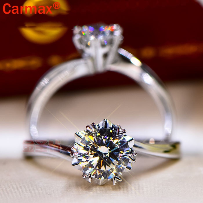 Nhẫn hở hình bông tuyết Moissanite thiết kế thời trang cho nữ