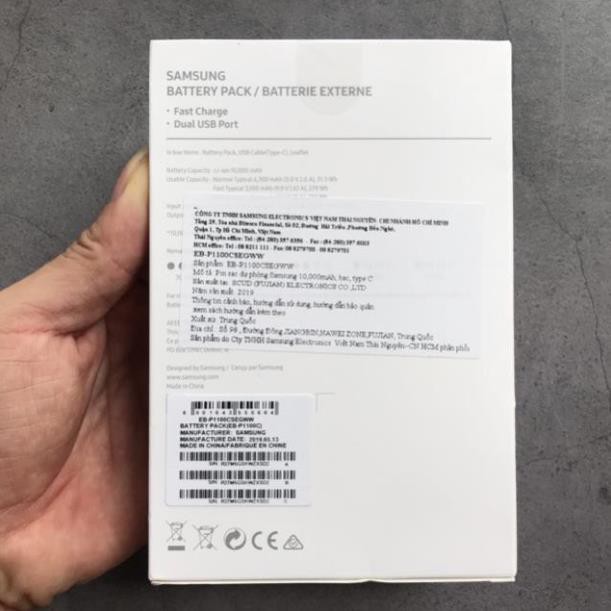 Sạc Dự Phòng Samsung 💖FREESHIP💖 10.000mAh Fast charger 10.000mAh Type-C (mẫu mới 2020)