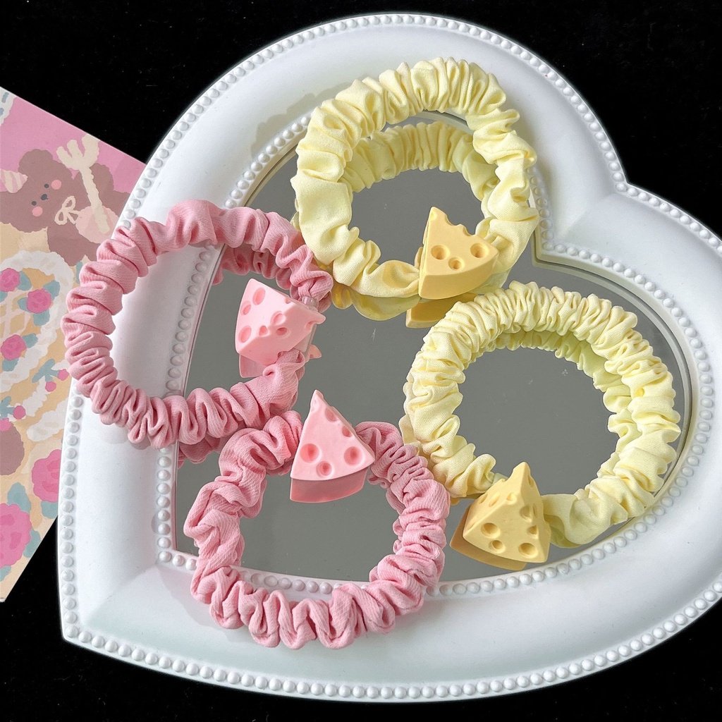 Dây Buộc Tóc Vải Voan Satin Co Giãn Màu Macaron Kiểu Pháp Thanh Lịch