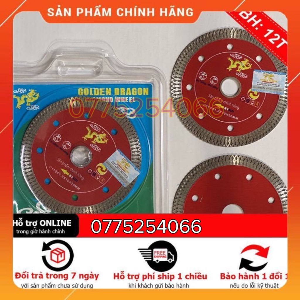 ( hộp 10 lưỡi ) lưỡi cắt gạch men cao cấp rồng vàng 110mm x 1.1mm x 20mm