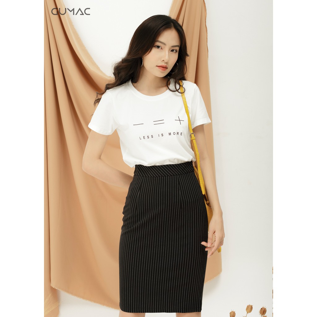 Chân váy sọc basic GUMAC CV09936_DEN