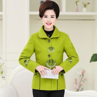 Áo khoác dạ nữ trung niên thời trang thu đông