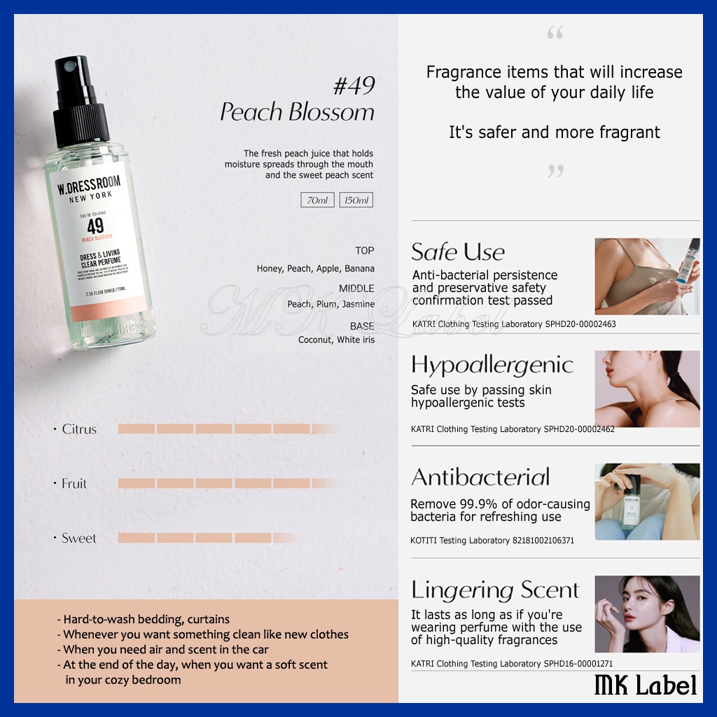 Nước hoa W.Dressroom no.49 70ml + no.34 70ml Dresroom Dressroid Dresss độc đáo