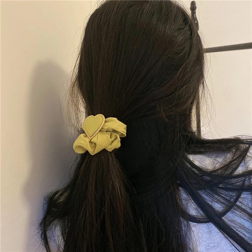 NICKOLAS Dây Cột Tóc Co Giãn Hình Trái Tim Phong Cách Retro Cho Nữ