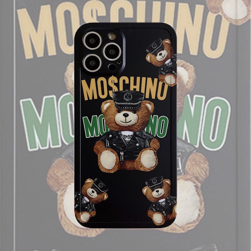Ốp Điện Thoại Nhựa Dẻo In Hình Gấu Nhỏ Màu Trắng Đen Cho iphone 15 / 14 / 13 / 12 pro max / 13pro / 12pro / 12 / iphone 11 / 15 pro max