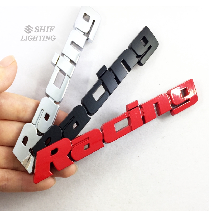 Miếng dán kim loại hình chữ Racing trang trí xe hơi tiện dụng