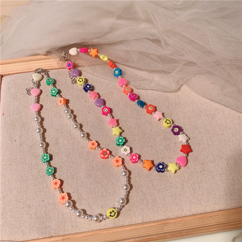 Vòng Cổ Choker Đính Hạt Ngọc Trai/Hoa/Ngôi Sao/Hoa Thời Trang Ngọt Ngào