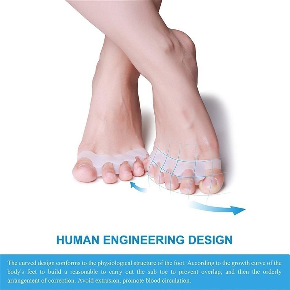 1 Cặp Dụng Cụ Tách Ngón Chân Giảm Đau Bằng Silicone Dễ Sử Dụng