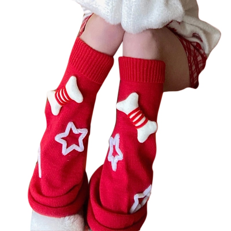 Tất Dệt Kim Giữ Ấm Chân Hình Ngôi Sao 3D Dễ Thương Cho Nữ