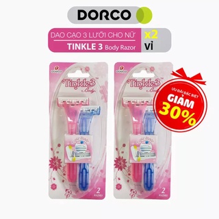 Combo 2 vỉ dao cạo 3 lưỡi cho nữ dorco tinkle 3 body