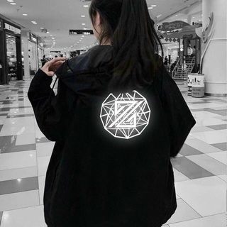 Áo Khoác Dù Ép Phản Quang Y Hình Màu Đen Thời Trang Nam Nữ - Shop3nunisex