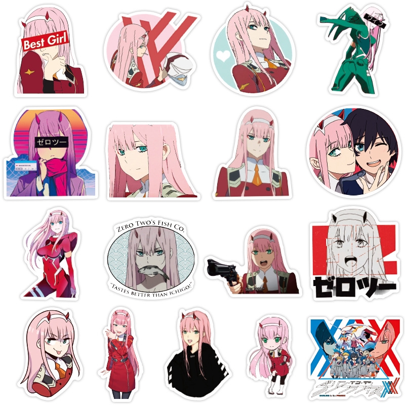 Y&P| Bộ 50 nhãn dán họa tiết hoạt hình DARLING in the FRANXX - B