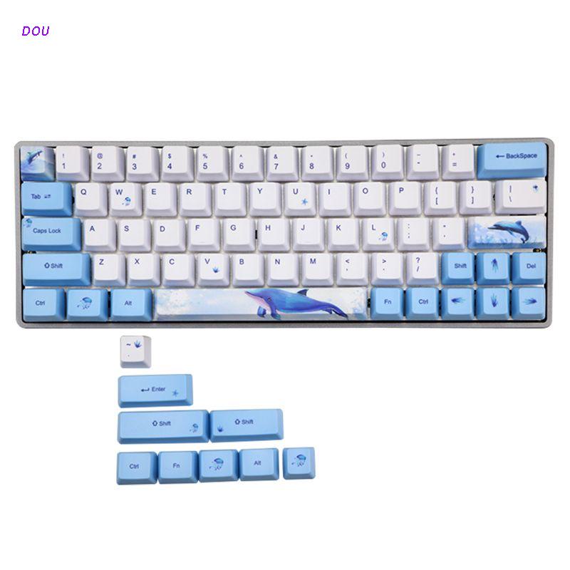 Nút Bàn Phím Cơ Pbt Oem In Hình Cá Voi Dễ Thương Cho Gh60 Gk61 Gk64