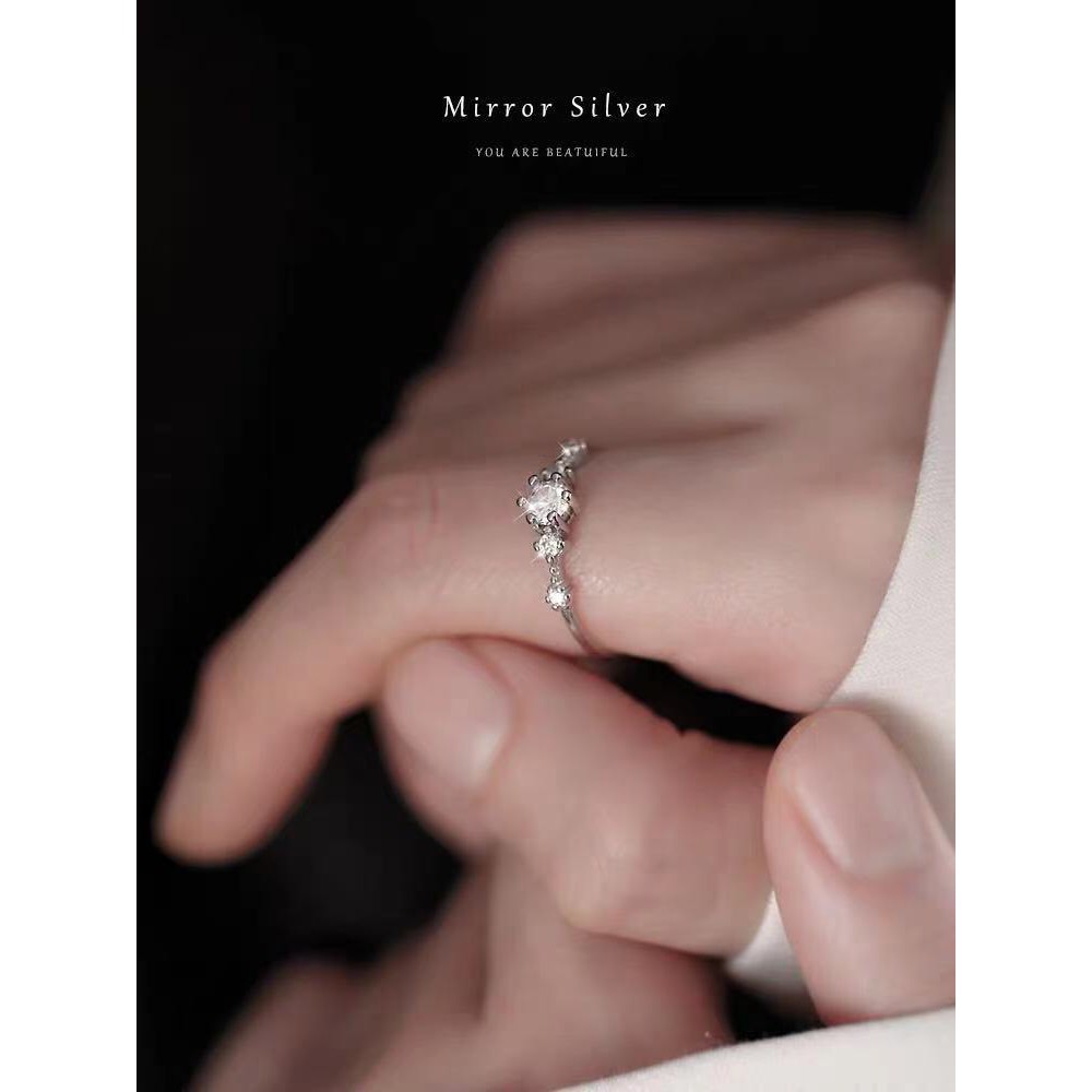Nhẫn bạc nữ nhỏ xinh 💎FreeShip💎 Bạc Ý 925 cap cấp, khớp hở dễ dàng điều chỉnh kích cỡ + Tặng kèm 1 đôi bông tai Hàn Quốc