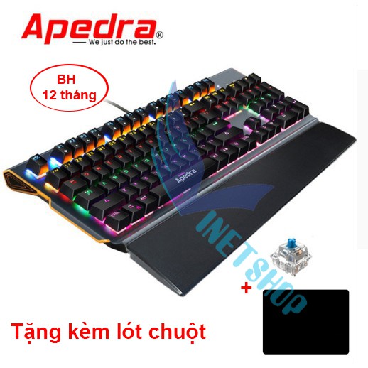 Bàn phím cơ game thủ Apedra MKX90 104 phím led nhiều chế độ tặng lót chuột dc3020