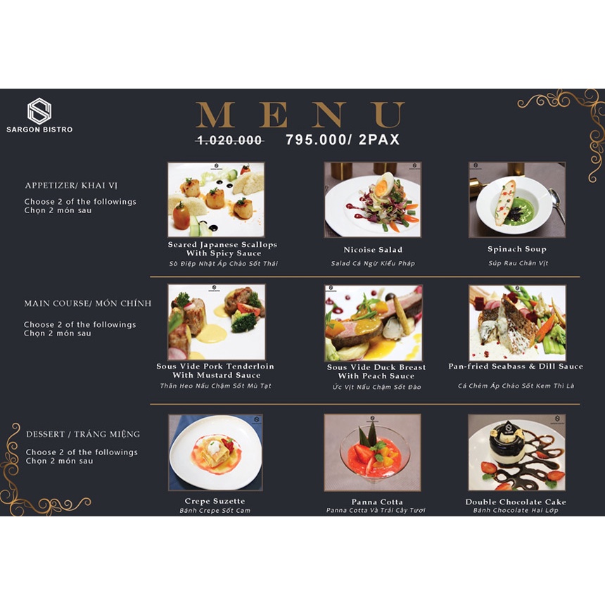 Toàn quốc [Evoucher] Sargon Bistro Phiếu quà tặng 200K