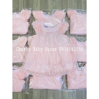 Váy voan hồng xếp ly Baby Berl